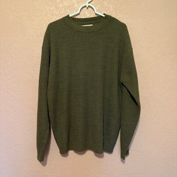 VTG Munsing Wear Mens XL Sweater Green Grey Knitted Pullover Long Sleeve Acrylic - Picture 1 of 4